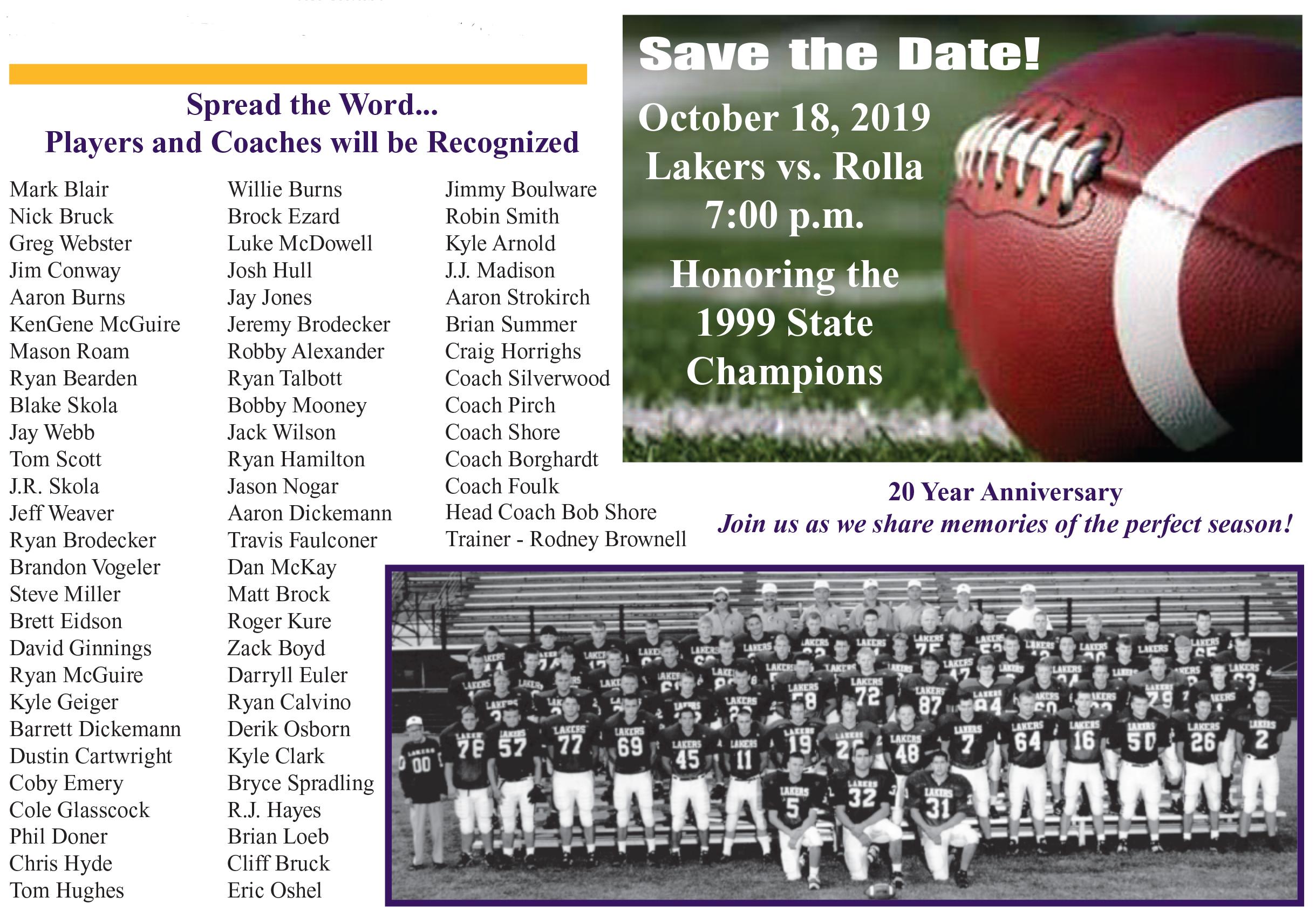 1999 Football Team Recognition