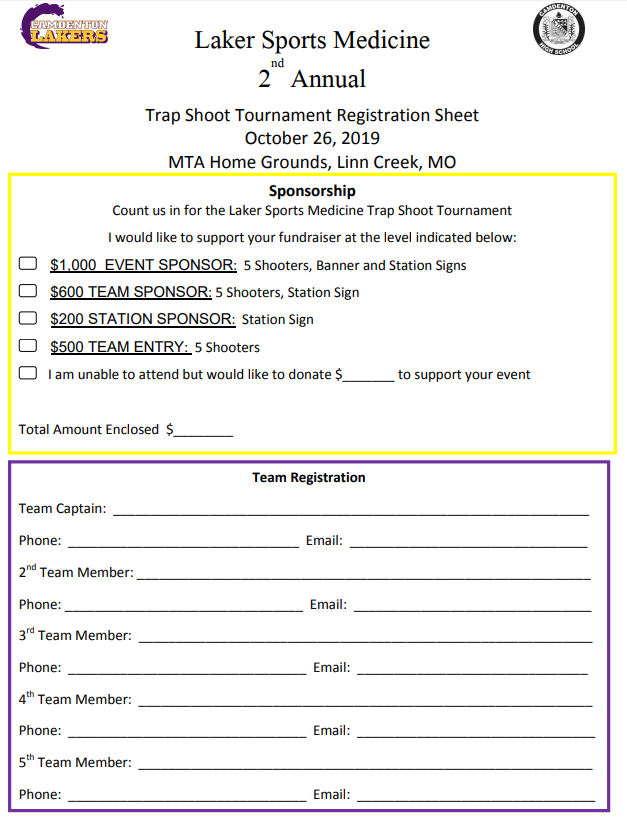Trap Shoot Registration