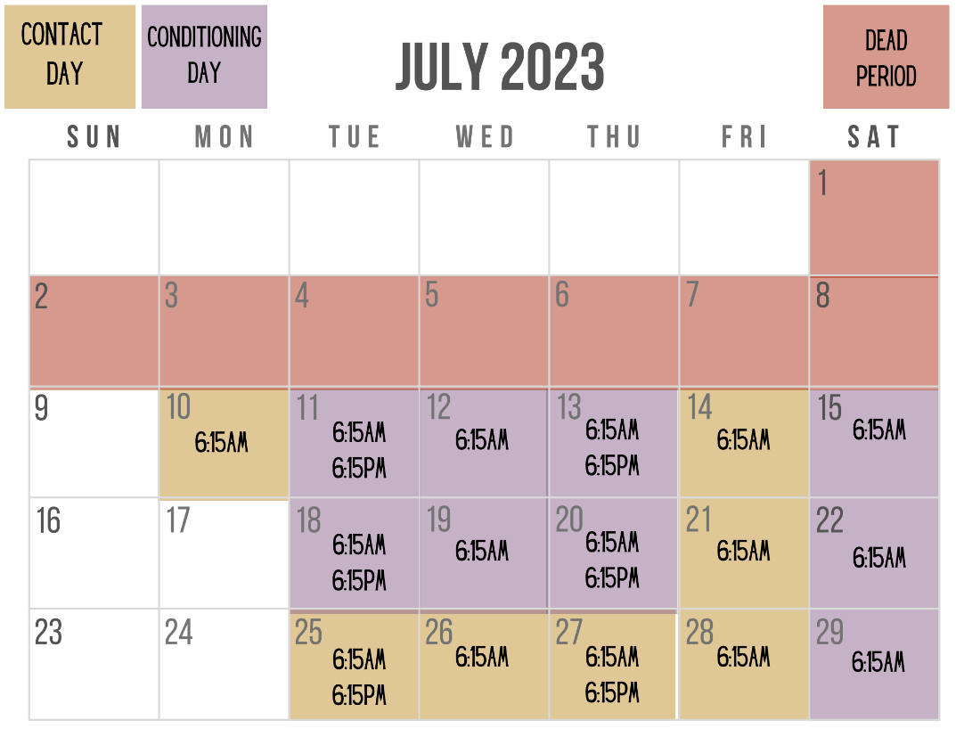 July XC Calendar